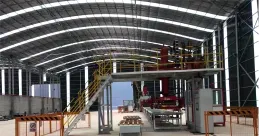 Gypsum block forming machine