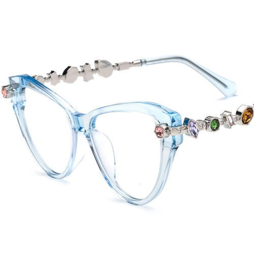 Women Crystal Metal Temple Prescription Acetate Opticals ME2061