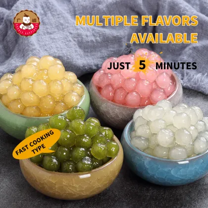 500g High Quality Bubble Tea Ingredients: Quick Cooking Colored Tapioca Pearls