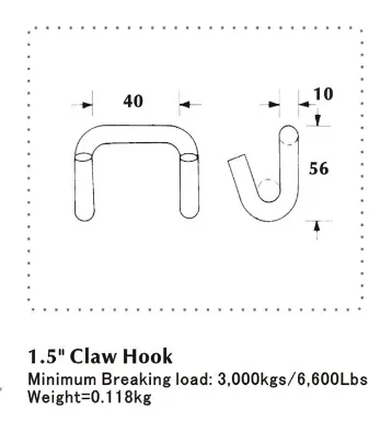 Claw Hook 38mm U Hook