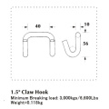 Claw Hook 38mm U Hook