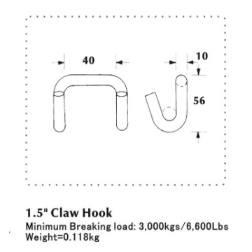 爪フック38mm Uフック