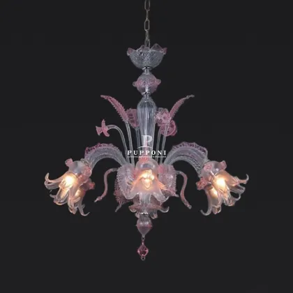 Designer Chandelier for Dining Room: Glass LED Pendant Lamp Light