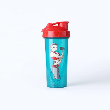 Custom Logo Shake Water Gym Bottles with Mixing Ball for Protein Fitness