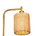 Woven rattan lampshade floor lamp