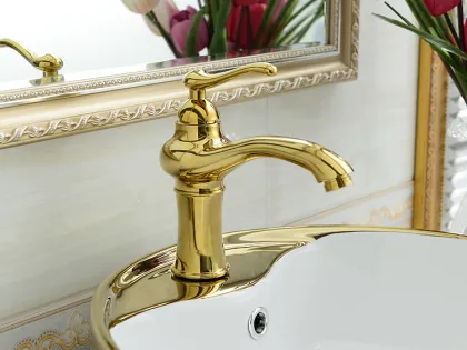 KD-05GBC Charm Gold Plated Ceramic Wash Basin