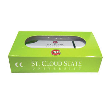 Silver Paper Display USB Box, Measures 100 x 40 x 20mm