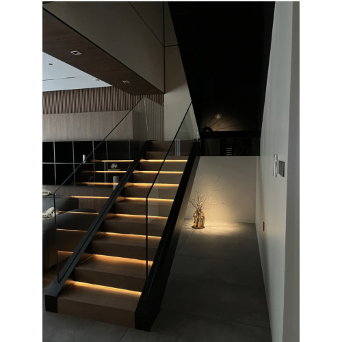 Frameless Interior Aluminum Glass Stair Railing Systems