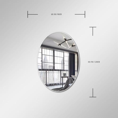 Metal Frame Oval Bathroom Decor Mirror