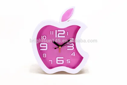 Creative Design Apple Shaped 3D digital table Alarm Clock Mini Wall Clock Decorate Prommotion Gifts Funny Children Alarm Clock