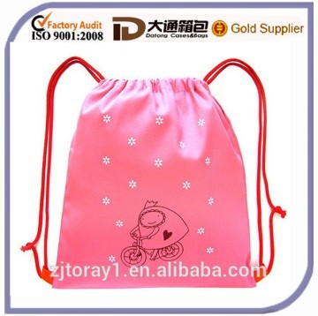 Printed Cute Kids Drawstring Cotton Bag for Children