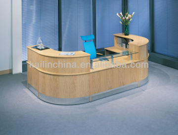 KL-RT032 modern office green material trade assurance custom made products venner finished office reception table