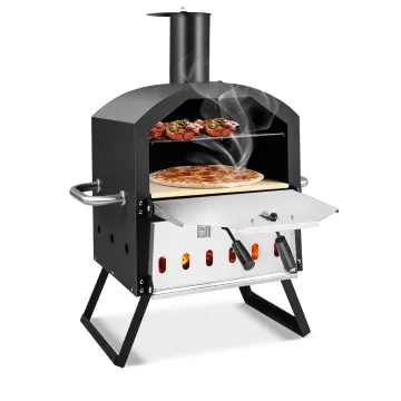 High Quality 2-Layer Pizza Oven Wood Fired Pizza Grill Outside Pizza Maker with Waterproof Cover