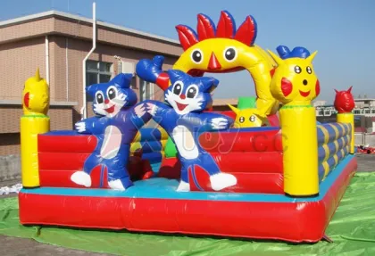inflatable blue cat castle for children