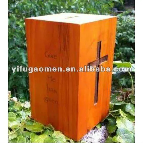 Wood Collection Donation Box Church Offering Coin Collection FundraisinPiggybank