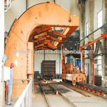 "C" type rotary car dumper with side arm charger for iron ore