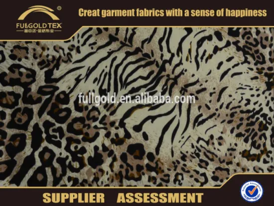 2016 Custom Fashion Tiger Stripes DTY Digital Printing Fabric For Women's Casual Clothing                        
                                                Quality Choice