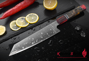 7" Damascus Knives with color wood handle