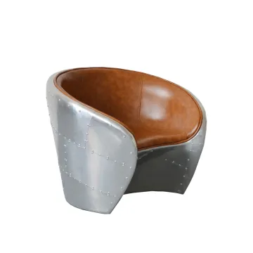 Vintage Aluminum Bowl & Aviator Chair: Factory Antique Design