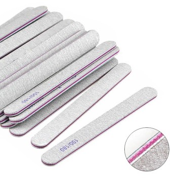 Stainless Steel Nail Supplies: Mini Nail File, Zebra Nail Files, 100/180 Grit Professional Emery Board for Manicure and Buffer