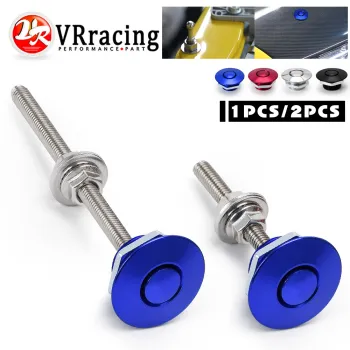 VR - 1.25" Universal JDM Style Push Button Billet Hood Pins Lock Clip Kit Car Quick Pins For BMW ect VR-HPL04/05
