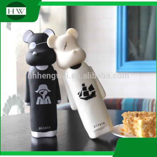 cartoon portable sport pirate bear glass drinking juice water bottle mug cup