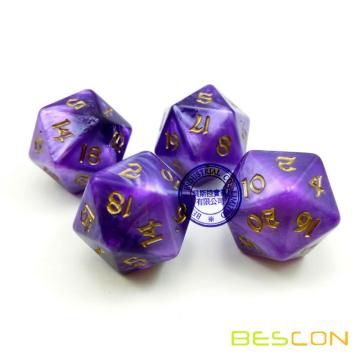 Custom Purple Pearl Color 20 Sides Dice