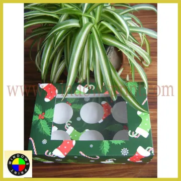 wholesale packaging christmas cupcake boxes