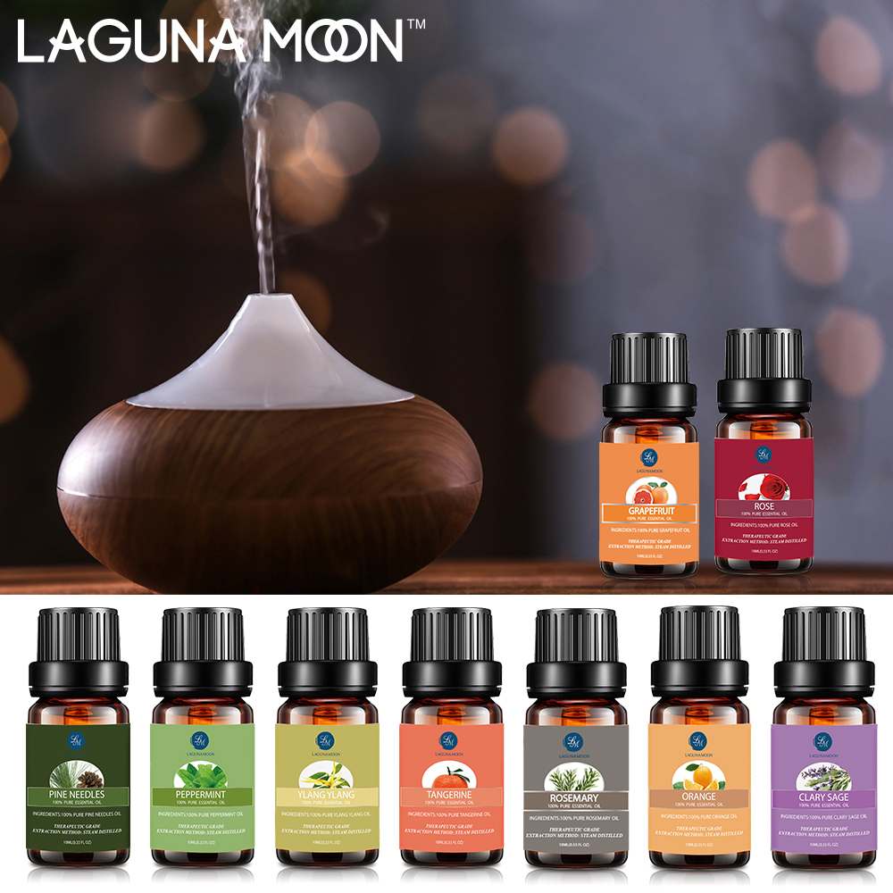 Lagunamoon Clove 10ML Pure Essential Oil Massage Diffuser Aroma Rose Mint Lemon Tea Tree Thyme Cajeput Orange Oil Purify Air