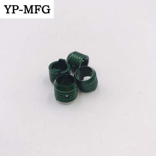 Factory CNC Lathe Machined Green Anodized Aluminum Parts.