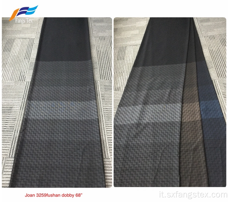 Tessuto a righe Fushan in rayon poliestere nero formale Dubai