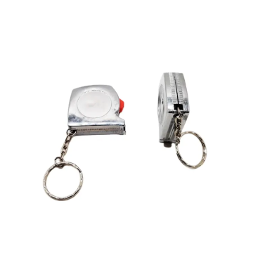 2025 High Quality Silver Plastic Mini Tape Measure with Slide Lock and Key Chain