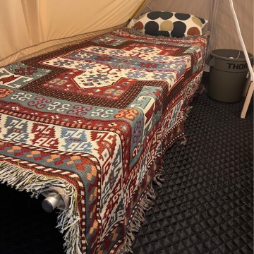 Vintage Sofa Cover Geometric Pattern Aztec Blanket