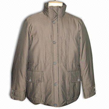 Men's Padded Jacket, Shell Fabric Made from 47% Polyester and 53% Nylon Dobby