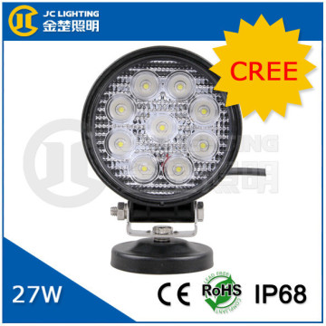 Round IP68 C ree LED Work Light 12V 24V 9PCS*3W Cr ee LEDs 27W LED Spotlight Flood Light for Motorcycle, ATV, Car, Boat