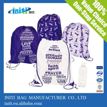 China supplier christmas ornaments nylon bag with custom logo polyester slazenger backpack bag