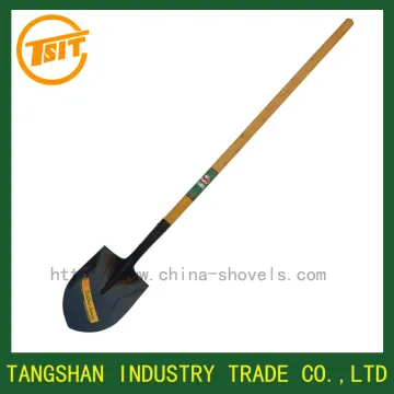 long wooden handle agricultural garden shovel
