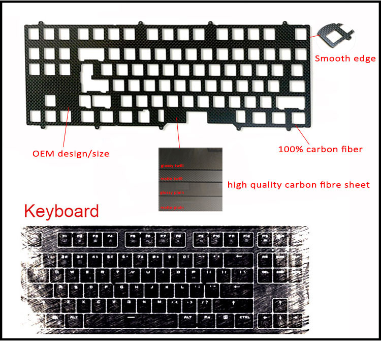 carbon fiber keyboard plate details