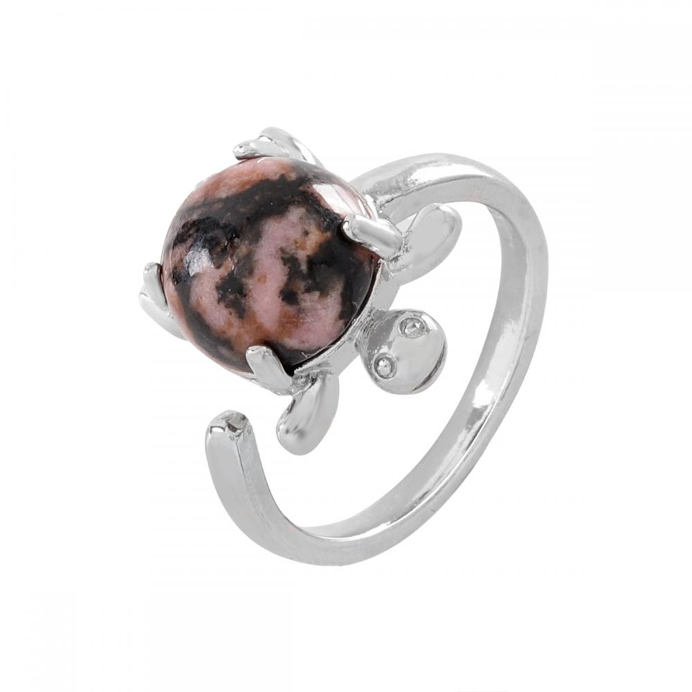 Anillo de tortugas de piedras preciosas para hombres para mujeres de piedra natural cristal de cuarzo anillo ajustable aniversario cumpleaños