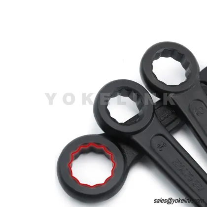 Black Oxide Striking Box End Ring Spanner With Din7444 Drop Forged