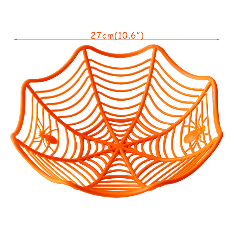 halloween novelty horror spider web fruit plate candy biscuit basket bowl trick or treat decoration house decor home party suppl