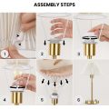 Portable Vintage Farmhouse Table Lamp Set 2-Pack Gold