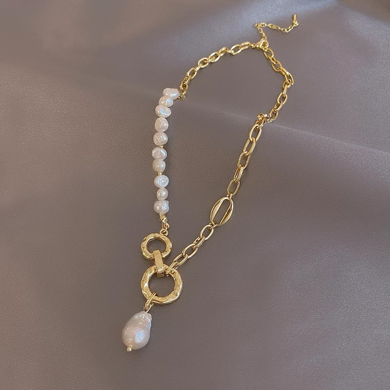 Luxury Natural Pearl Pendant Necklace Women's Temperament