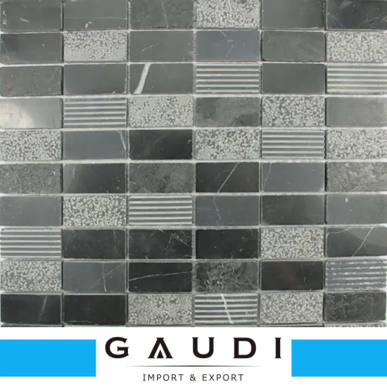 Black strip competitive price stone mosaic for interior wall decorative