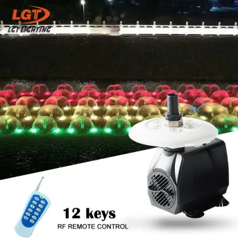 Premium Waterproof IP68 RGB LED Fountain Light with Pump, 15W Remote Control Landscape Pool Light