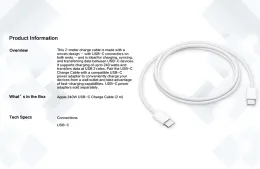 Apple iPhone 240W USB-C Charge Cable 2m