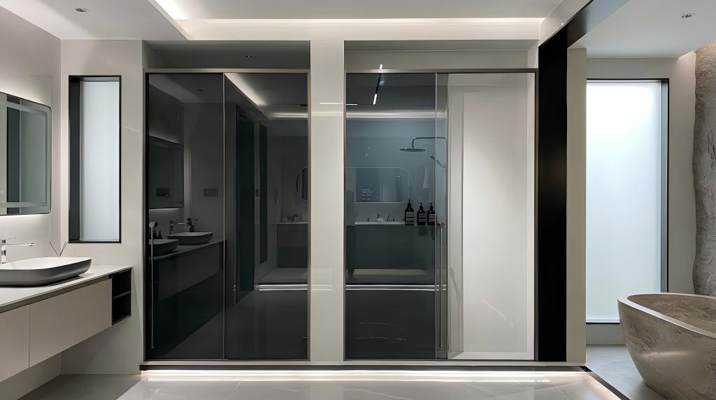 bathroom sliding glass doors