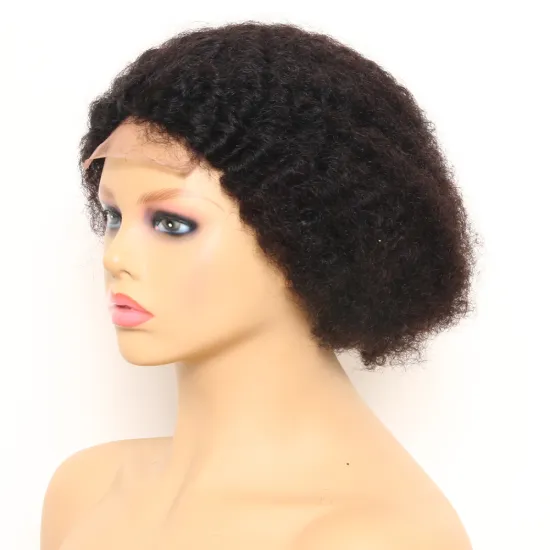 4*4 Short Bob Afro Curly Lace Closure Human Hair Wigs Pre-plucked virgin cuticle aligned hair woman short hair wigs