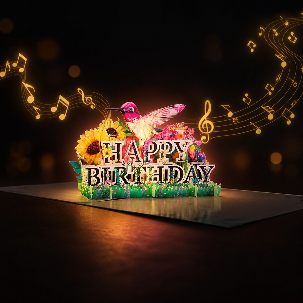 Happy birthday sound light card