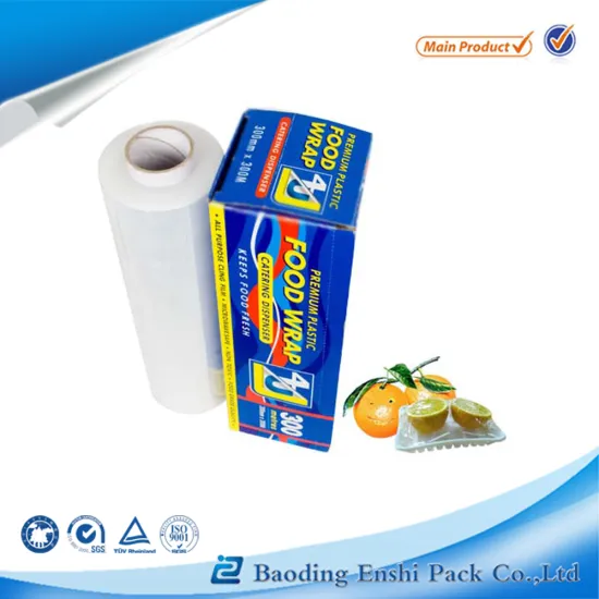 cling film usage and soft hardness packaging pe cling film for food wrap